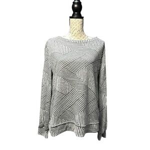 Ellen Tracy Soft Knick Jacquard Top Size Large NWT